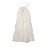 Tocoto Vintage dresses Tocoto Vintage Off White Swiss Embroidered Long Dress