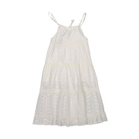 Tocoto Vintage dresses Tocoto Vintage Off White Swiss Embroidered Long Dress
