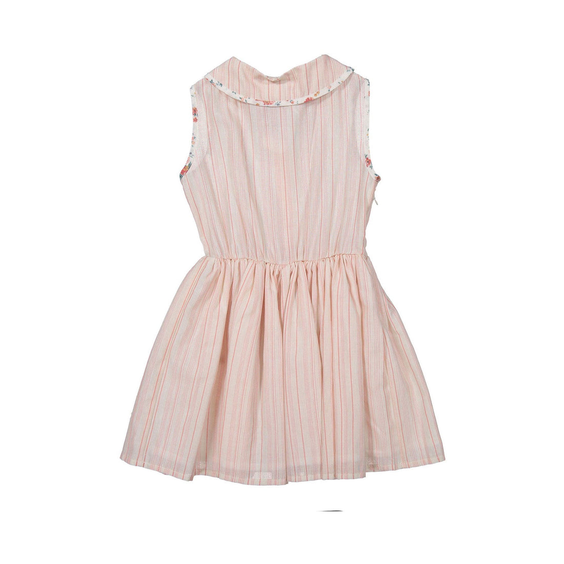 Tocoto Vintage dresses Tocoto Vintage Salmon Striped Collar Waisted Dress