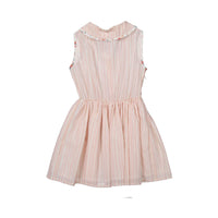 Tocoto Vintage dresses Tocoto Vintage Salmon Striped Collar Waisted Dress