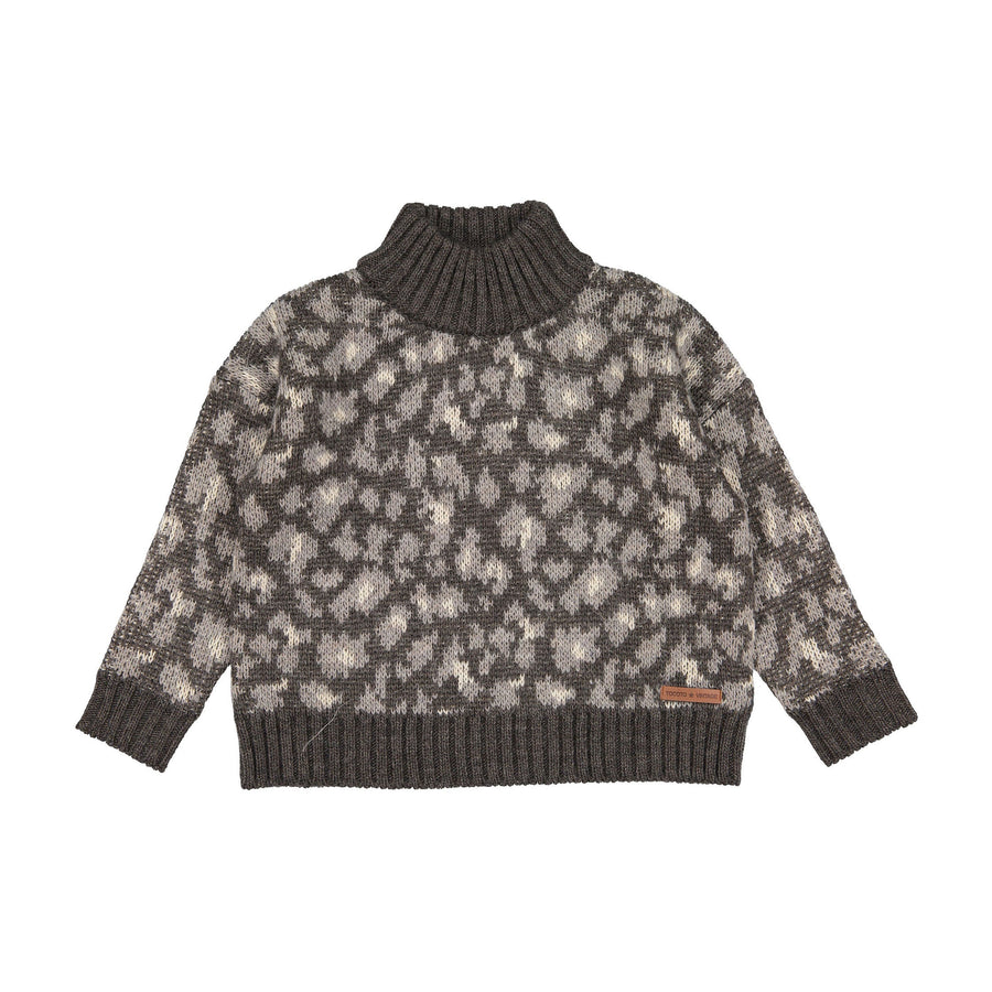 Tocoto Vintage knitwear Tocoto Vintage Dark Brown Animal Print Sweater