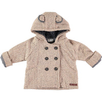 Tocoto Vintage Outerwear Tocoto Pink Herringbone Padded Baby Jacket
