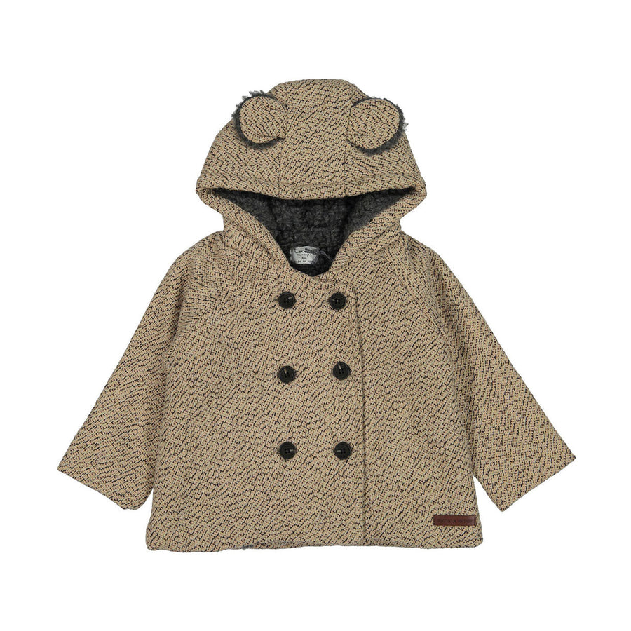 Tocoto Vintage Outerwear Tocoto Pink Herringbone Padded Baby Jacket
