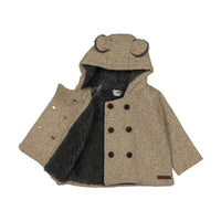 Tocoto Vintage Outerwear Tocoto Pink Herringbone Padded Baby Jacket