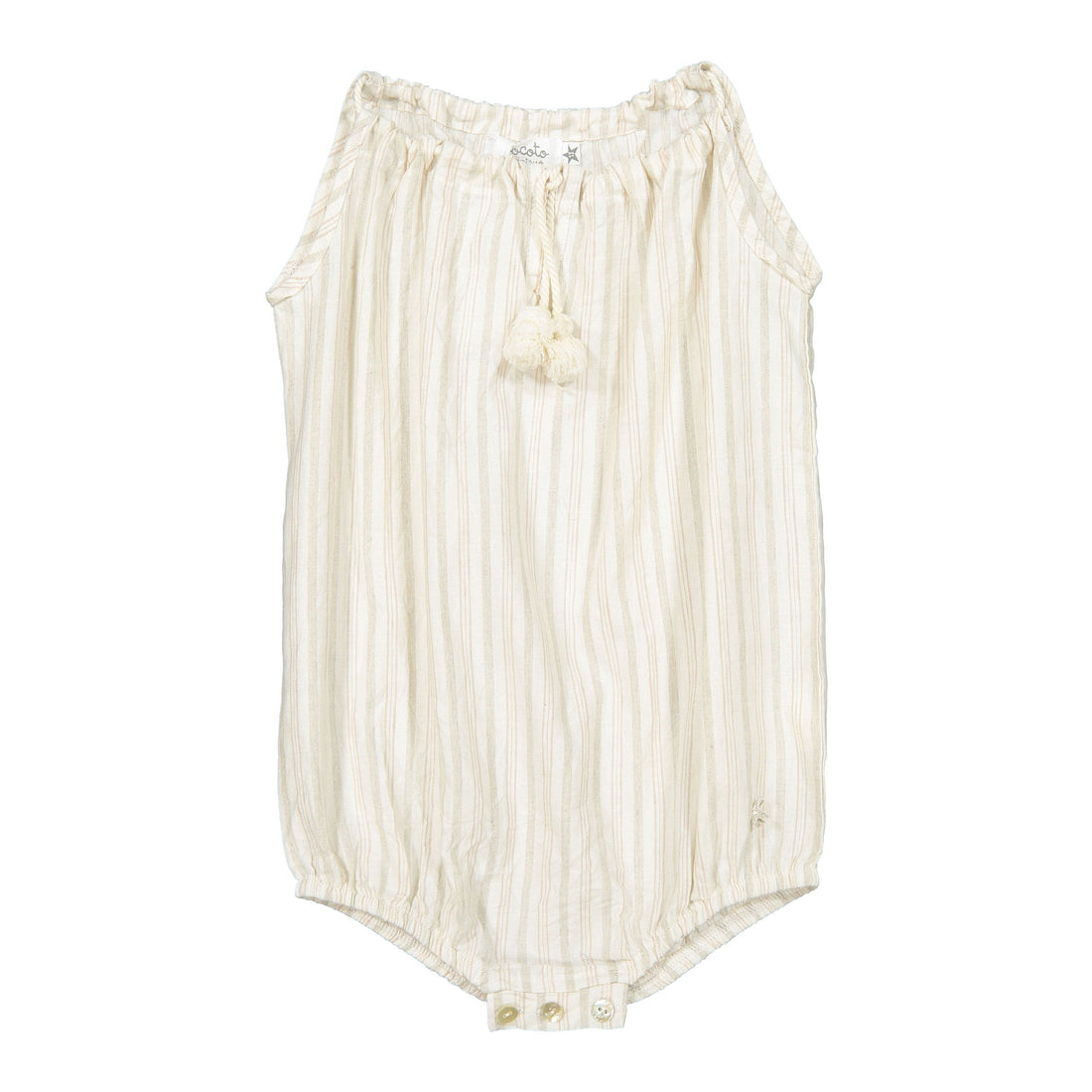 Tocoto Vintage Rompers and Bodysuits Tocoto Vintage Pink Linen Bubble Romper