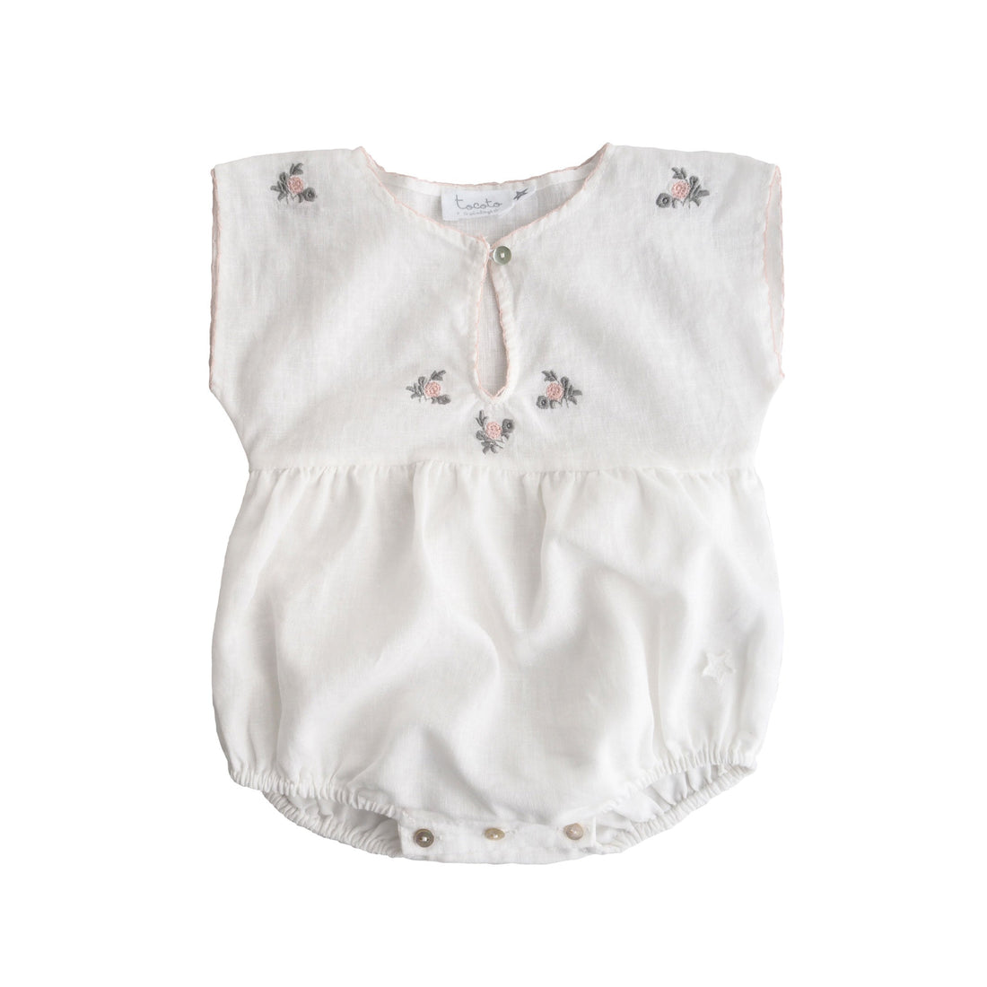 Tocoto Vintage Rompers and Bodysuits Tocoto Vintage White Embroidered Romper