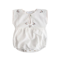 Tocoto Vintage Rompers and Bodysuits Tocoto Vintage White Embroidered Romper