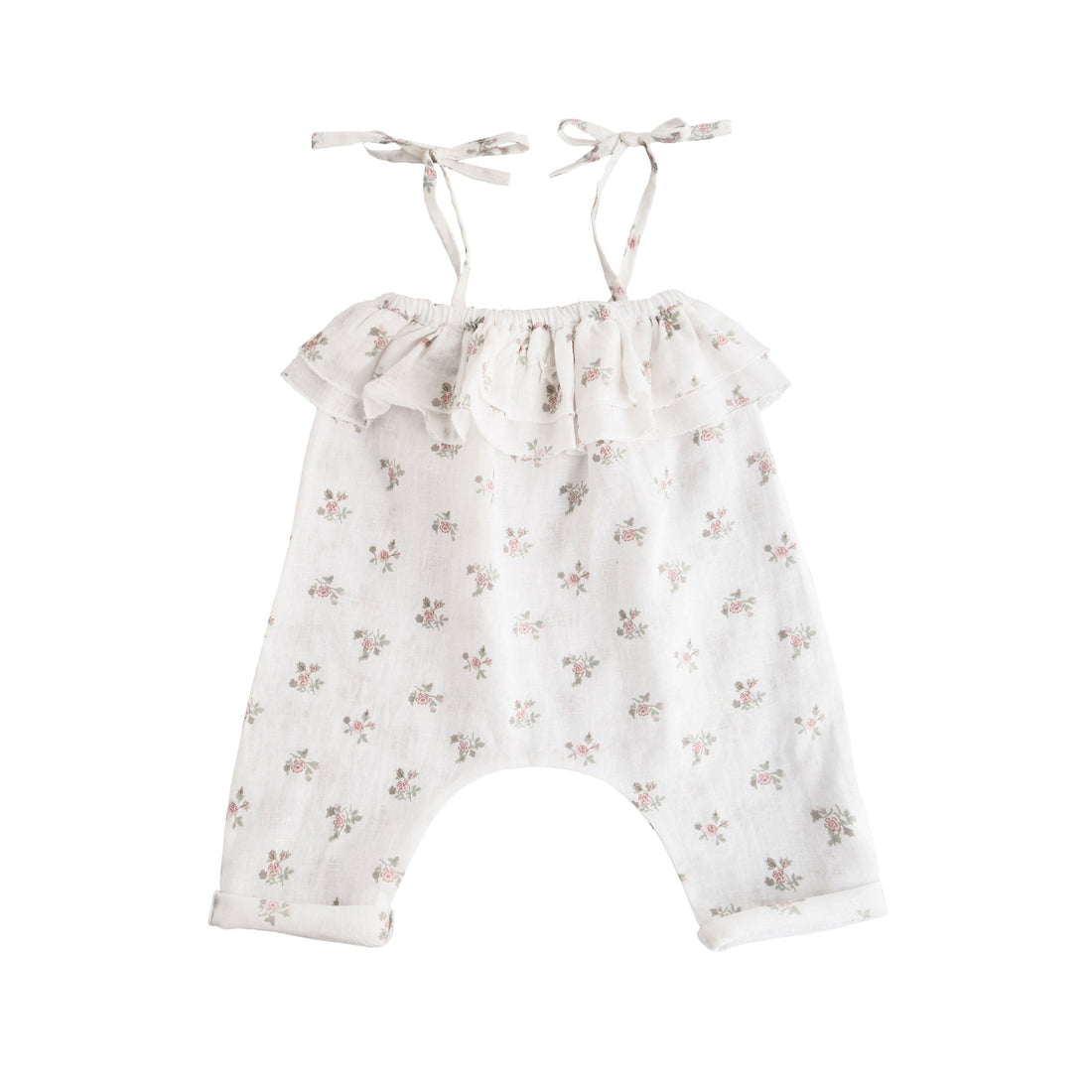 Tocoto Vintage Rompers and Bodysuits Tocoto Vintage White Floral Jumpsuit