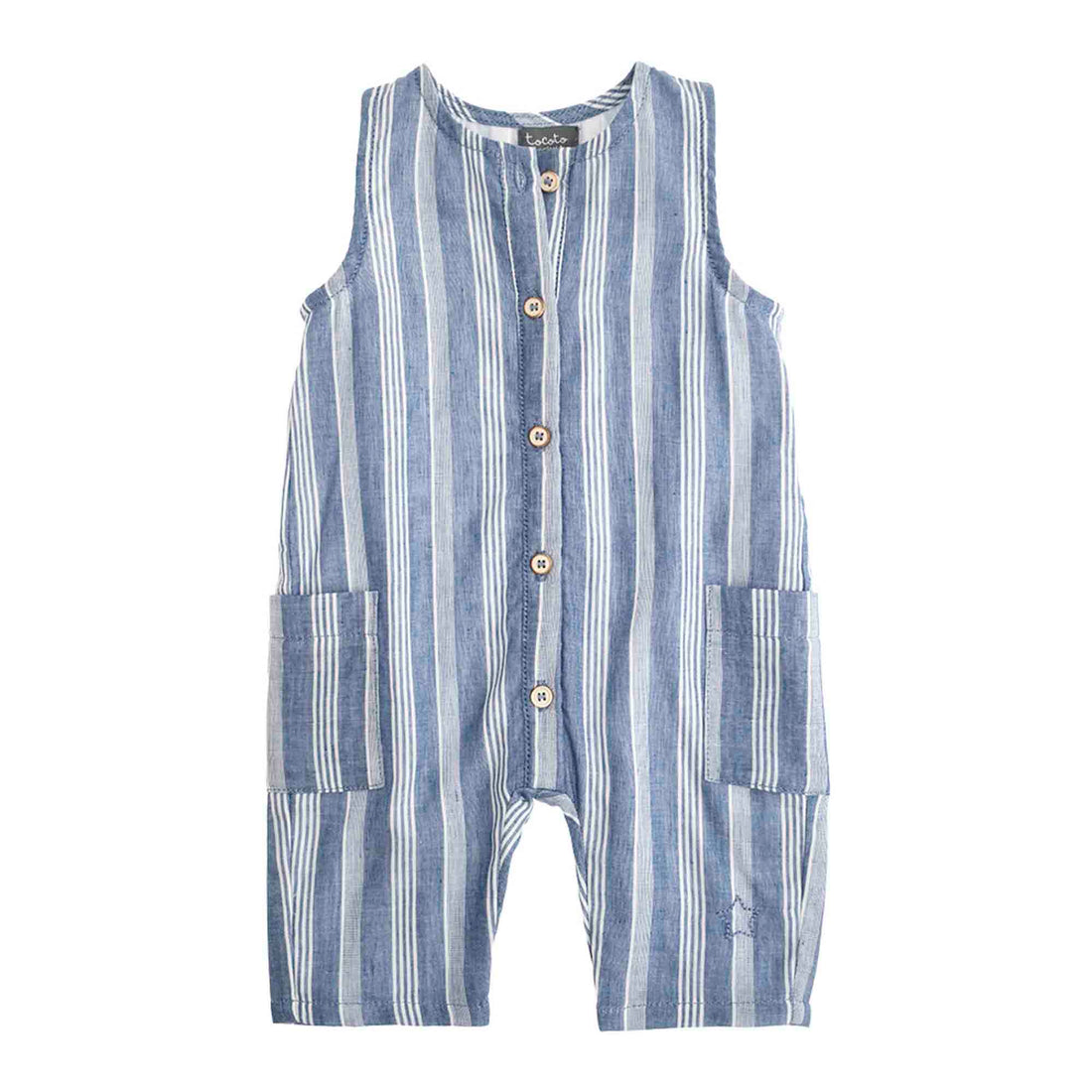 Tocoto Vintage rompers Tocoto Vintage Blue Striped Romper