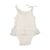 Tocoto Vintage rompers Tocoto Vintage Cream Double Ruffle Romper