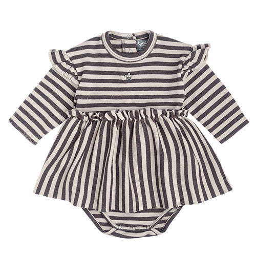 Tocoto Vintage rompers Tocoto Vintage Off-White Striped Baby Body Dress