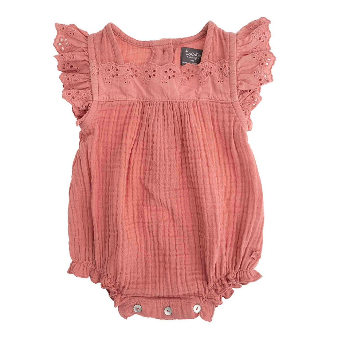 Tocoto Vintage rompers Tocoto Vintage Pink Baby Girl Body With Lace