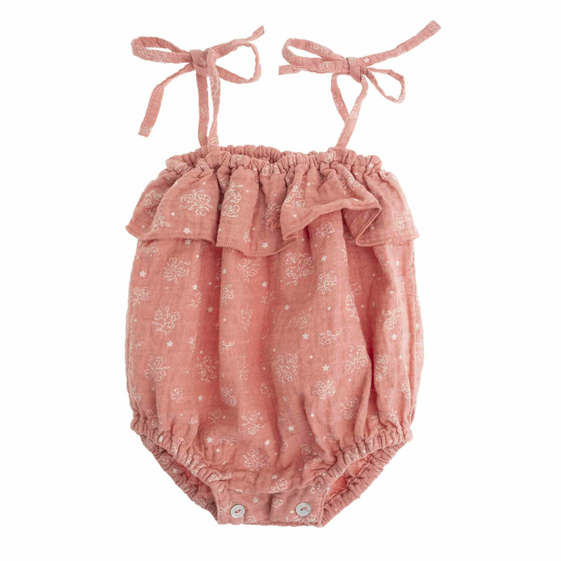 Tocoto Vintage rompers Tocoto Vintage Pink Flower Print Baby Body Suspenders