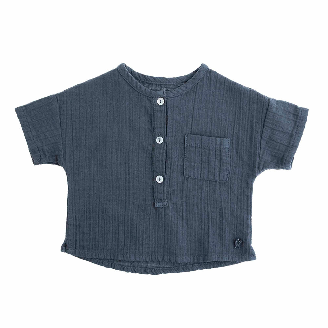Tocoto Vintage shirts Tocoto Vintage Blue Baby Shirt Short Sleeve