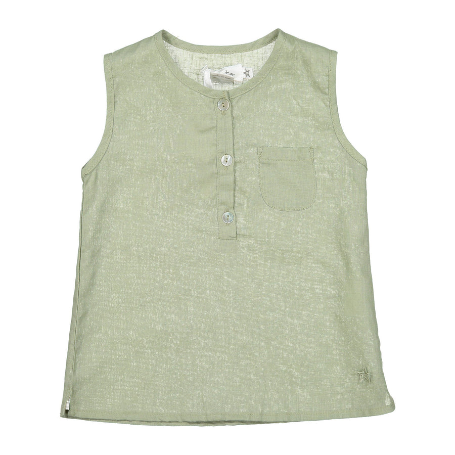 Tocoto Vintage shirts Tocoto Vintage Green Linen Tank