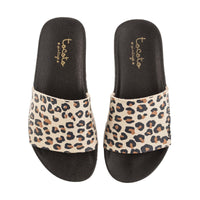 Tocoto Vintage shoes Tocoto Vintage Brown Animal Print Slides
