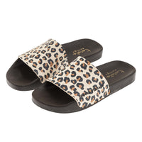 Tocoto Vintage shoes Tocoto Vintage Brown Animal Print Slides