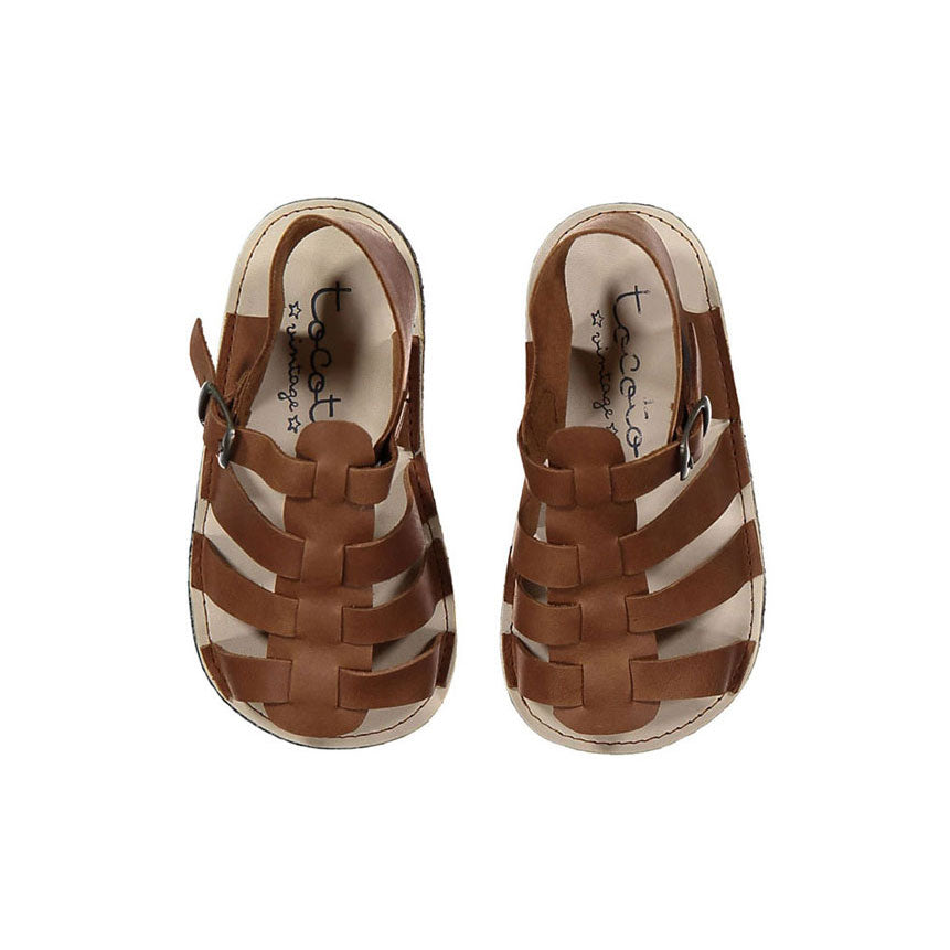 Tocoto Vintage shoes Tocoto Vintage Brown Baby Leather Sandals