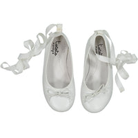 Tocoto Vintage shoes Tocoto Vintage White Star Lace-up Ballet Flats