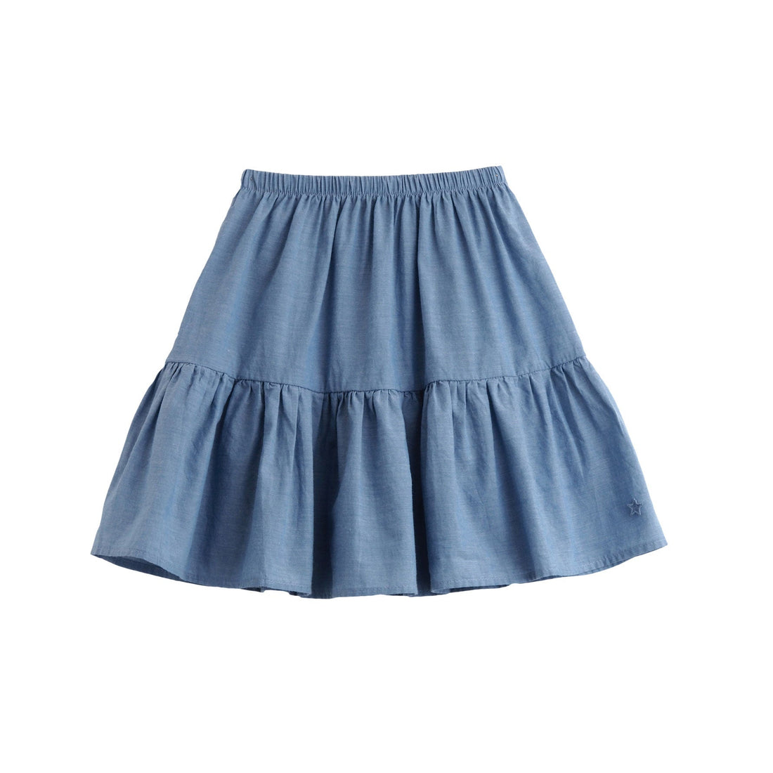 Tocoto Vintage skirts Tocoto Vintage Blue Linen Dropwaist Skirt