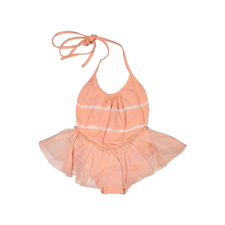 Tocoto Vintage swim Tocoto Vintage Salmon Tie Dye Skirt Swimsuit