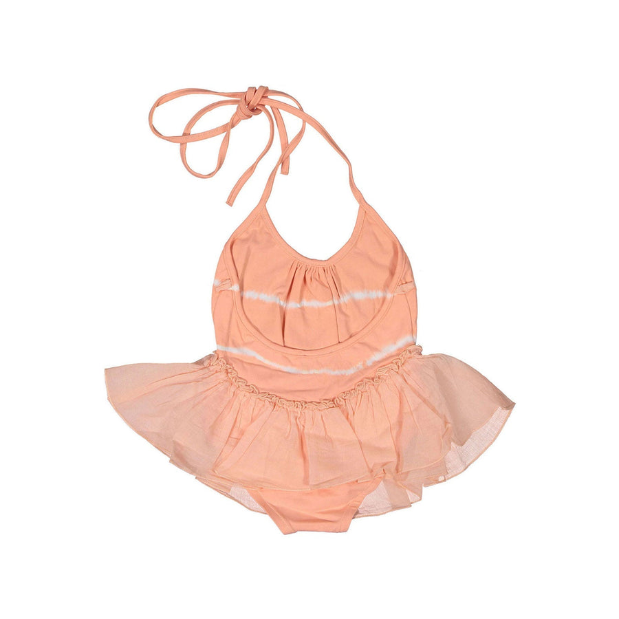 Tocoto Vintage swim Tocoto Vintage Salmon Tie Dye Skirt Swimsuit