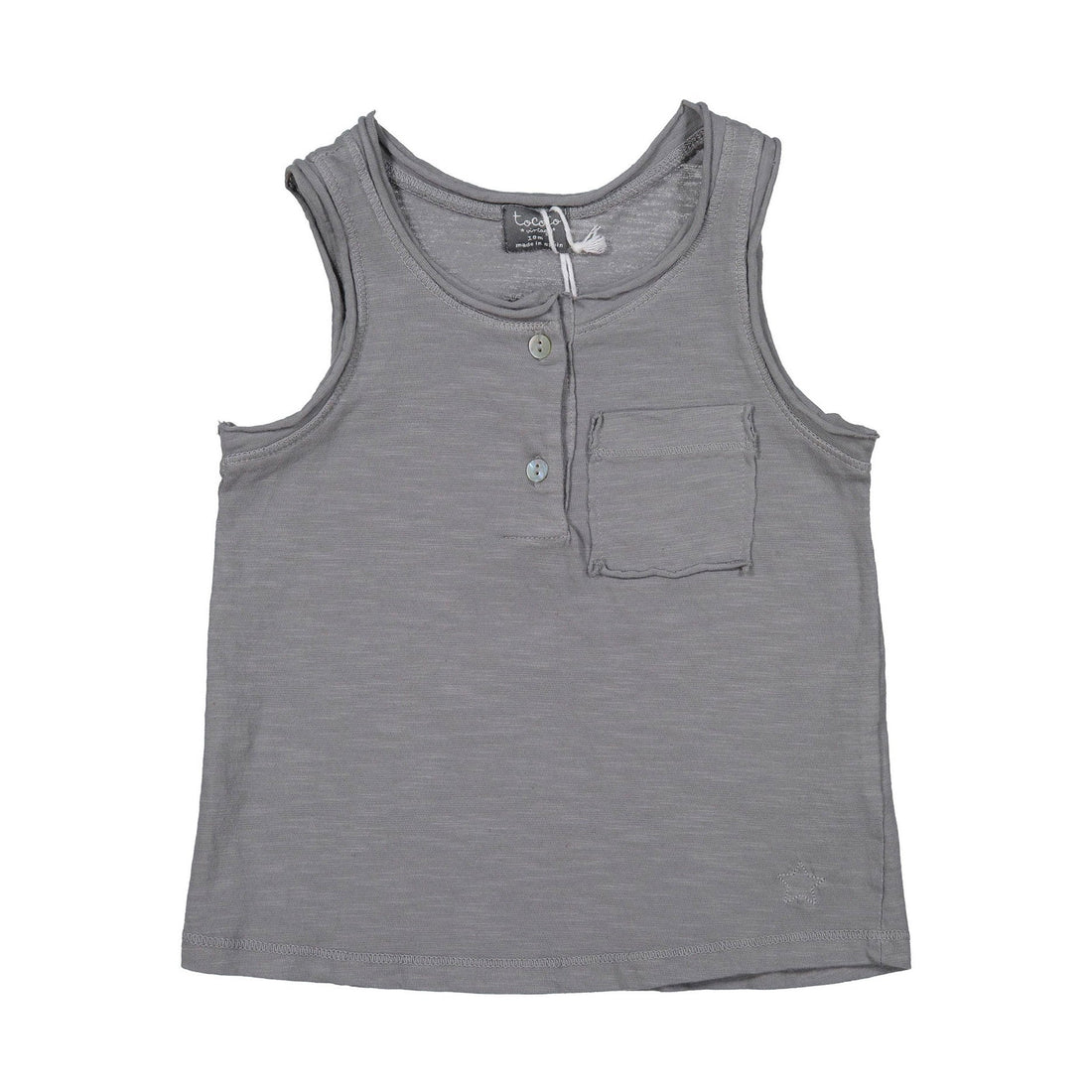 Tocoto Vintage tees Tocoto Vintage Grey Pocket Tank Top