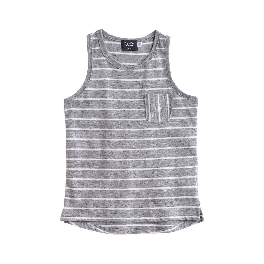 Tocoto Vintage tops and tees Tocoto Vintage Grey Stripe Baby Tanktop