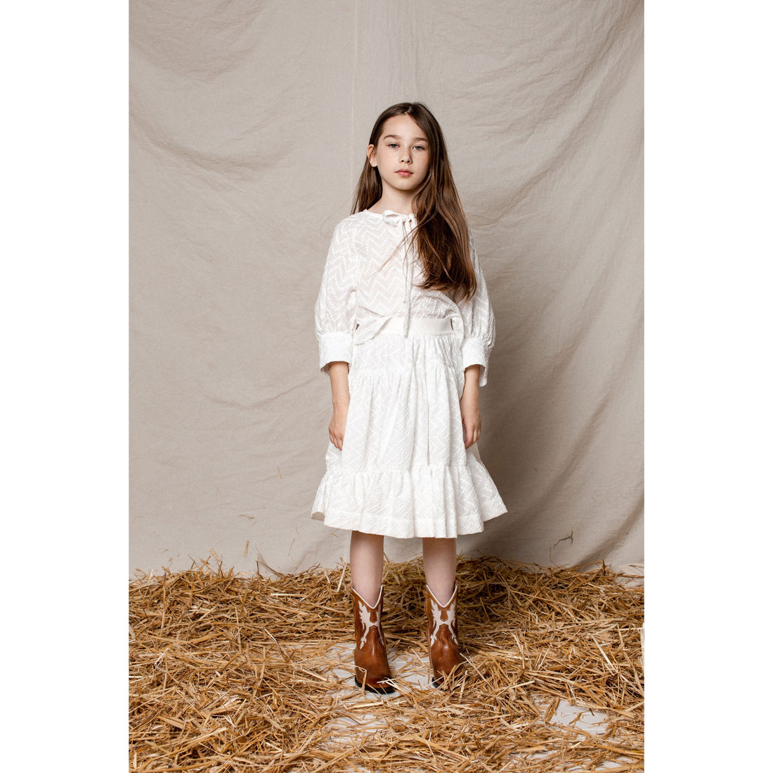 Unlabel blouses Unlabel Pearl White Natura Wave Embroidery Blouse
