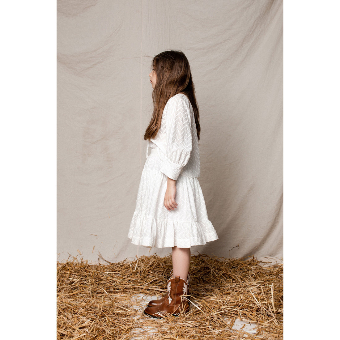 Unlabel blouses Unlabel Pearl White Natura Wave Embroidery Blouse