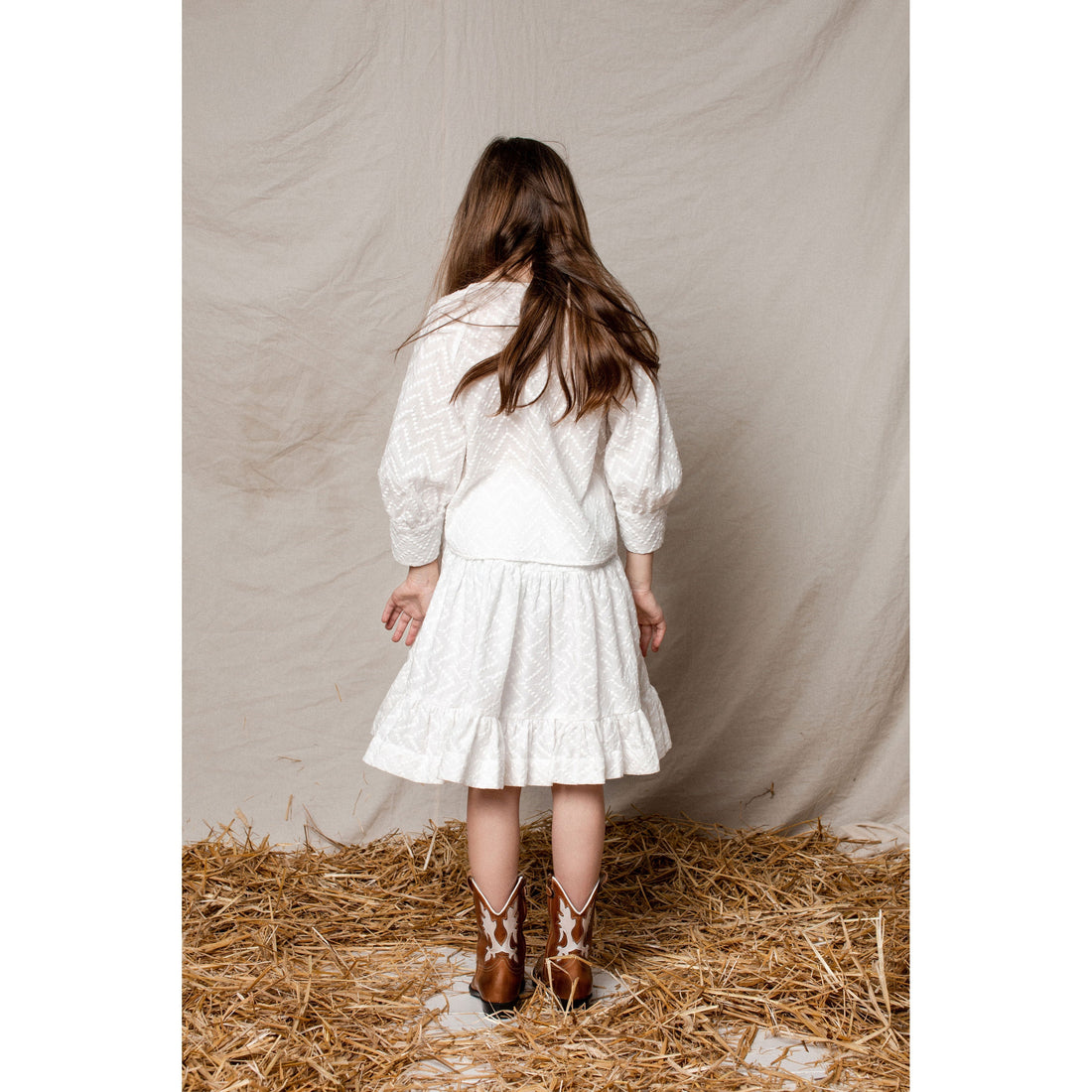 Unlabel blouses Unlabel Pearl White Natura Wave Embroidery Blouse