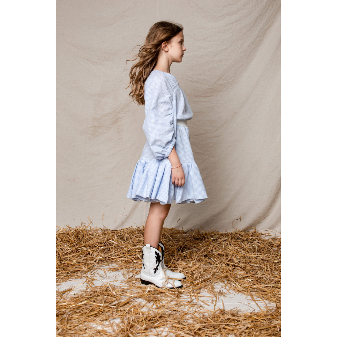 Unlabel blouses Unlabel Sky Blue Checks Arancia Blouse