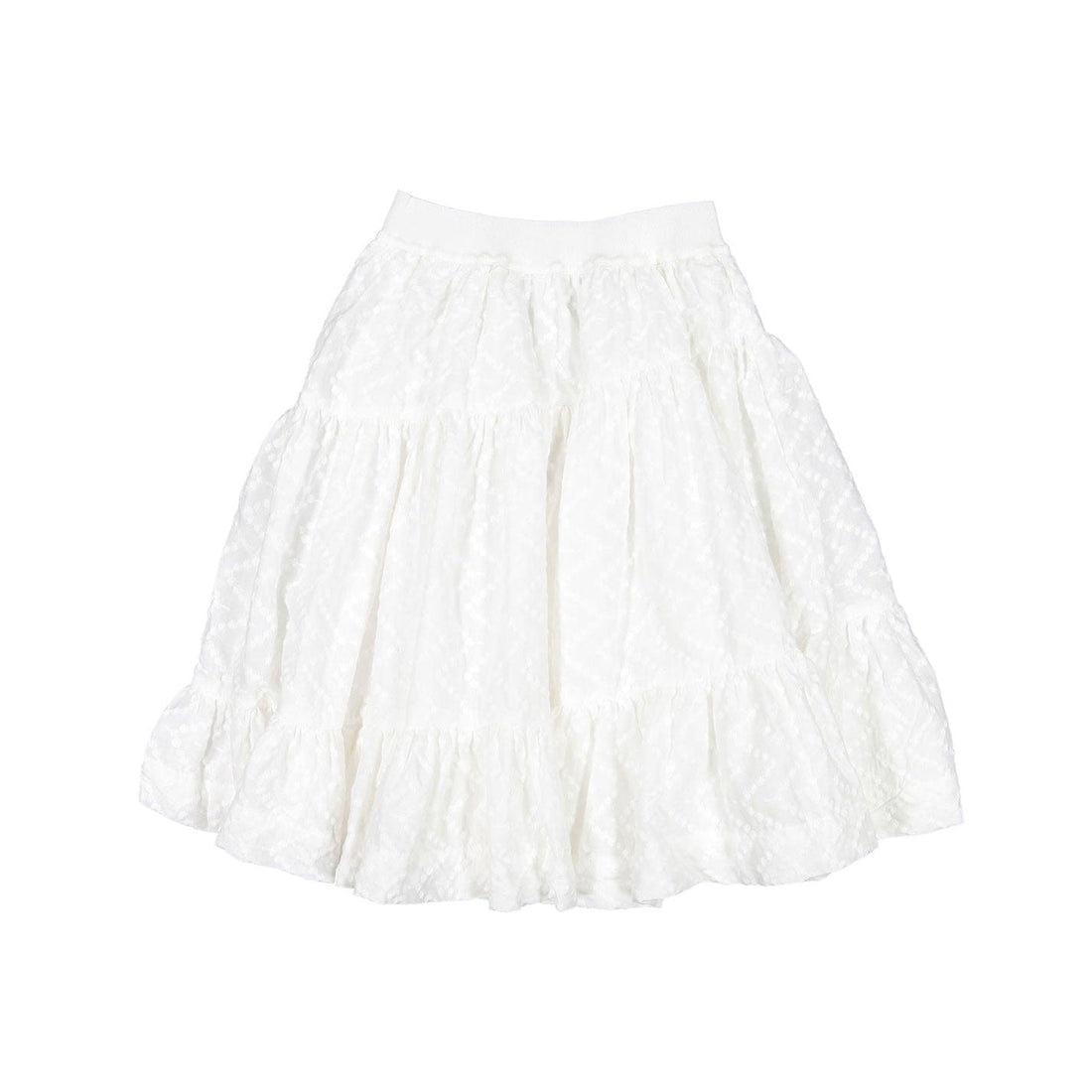 Unlabel bottoms Unlabel Pearl White Bassano Wave Embroidery Skirt