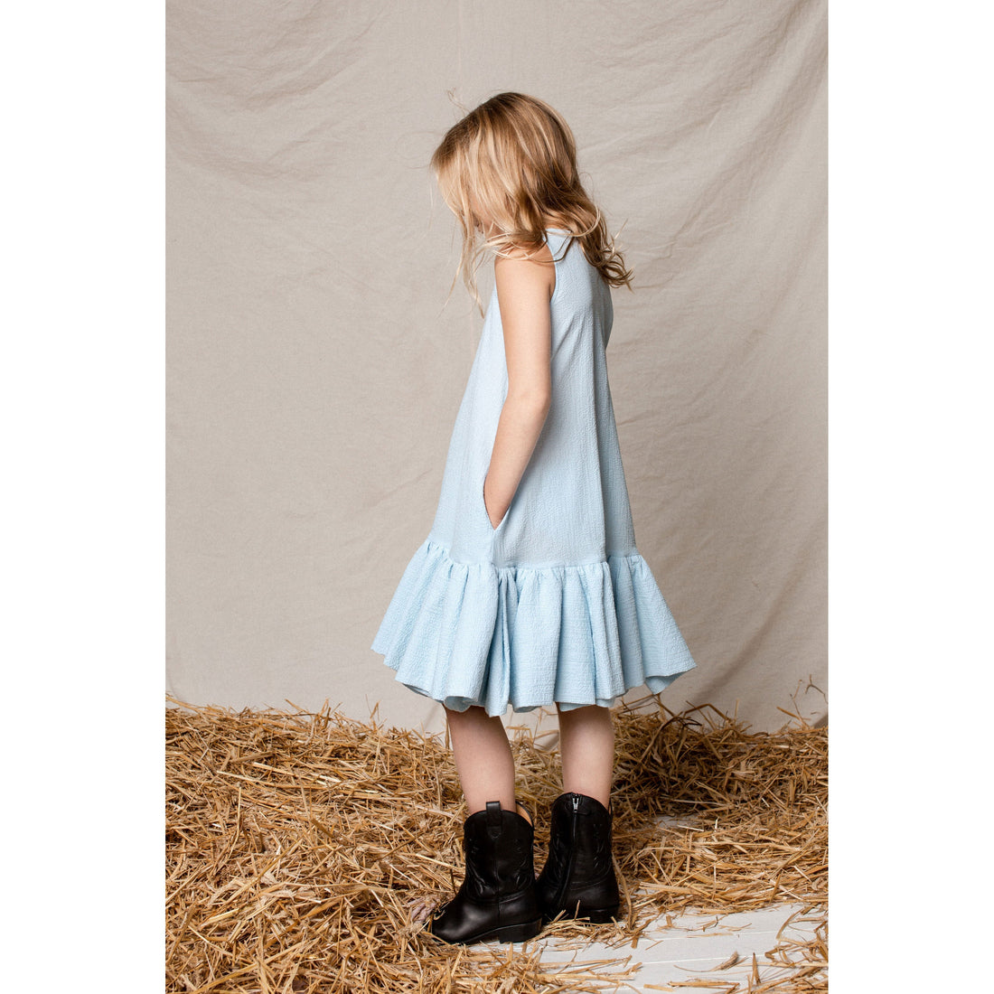 Unlabel dresses Unlabel Sky Blue Checks Gioco Dress