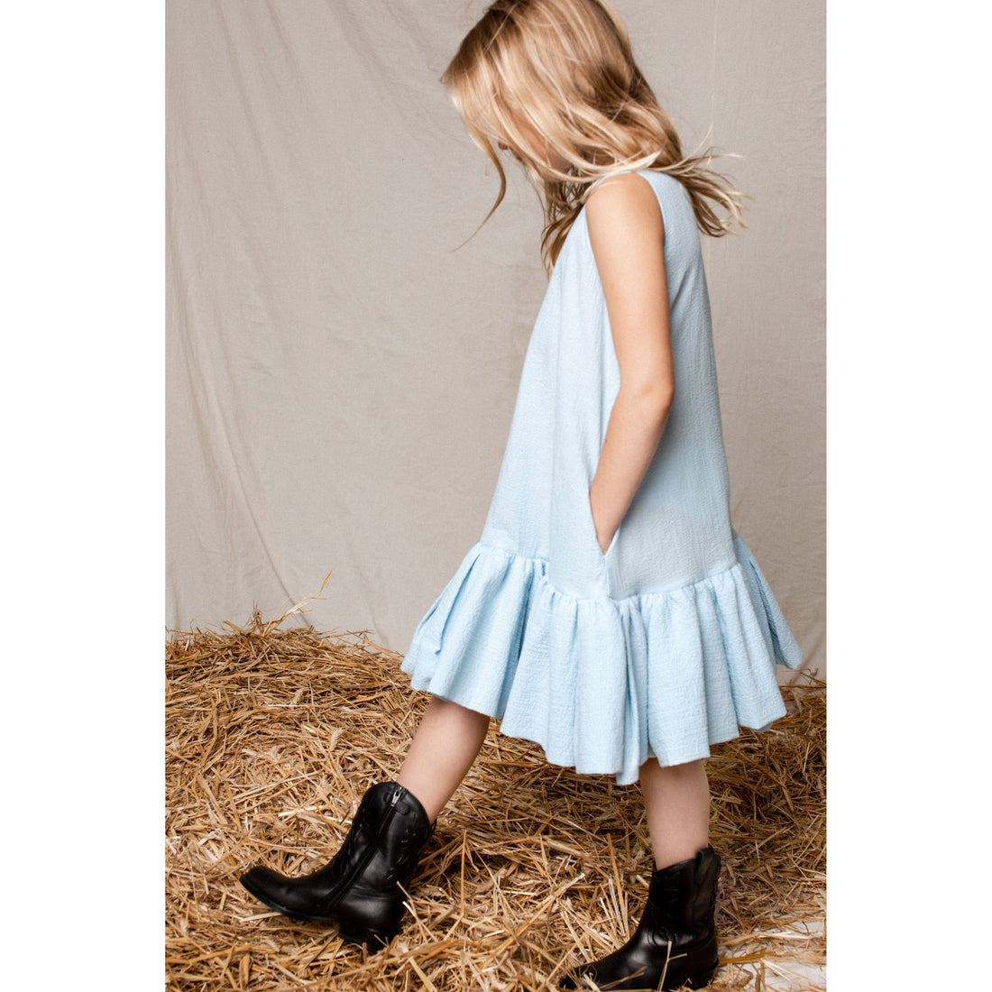 Unlabel dresses Unlabel Sky Blue Checks Gioco Dress
