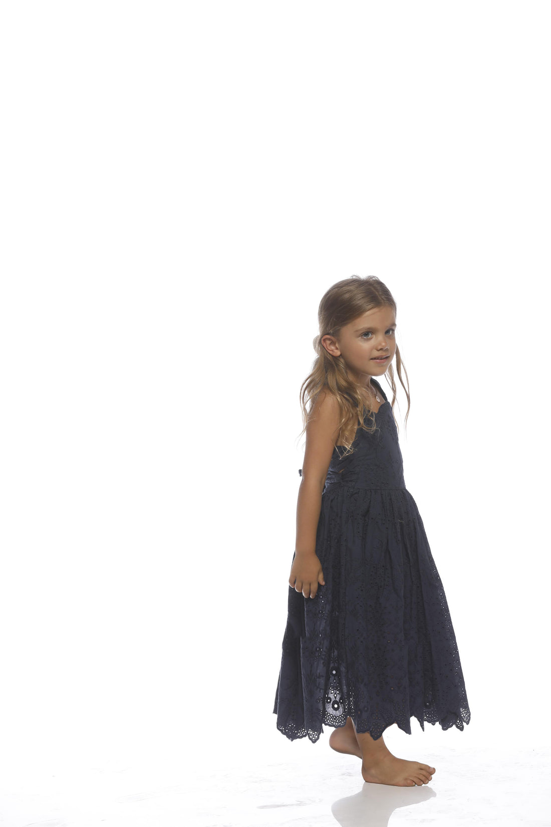 Marlo Navy Broidery Anglais Maxi Dress