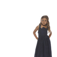 Marlo Navy Broidery Anglais Maxi Dress