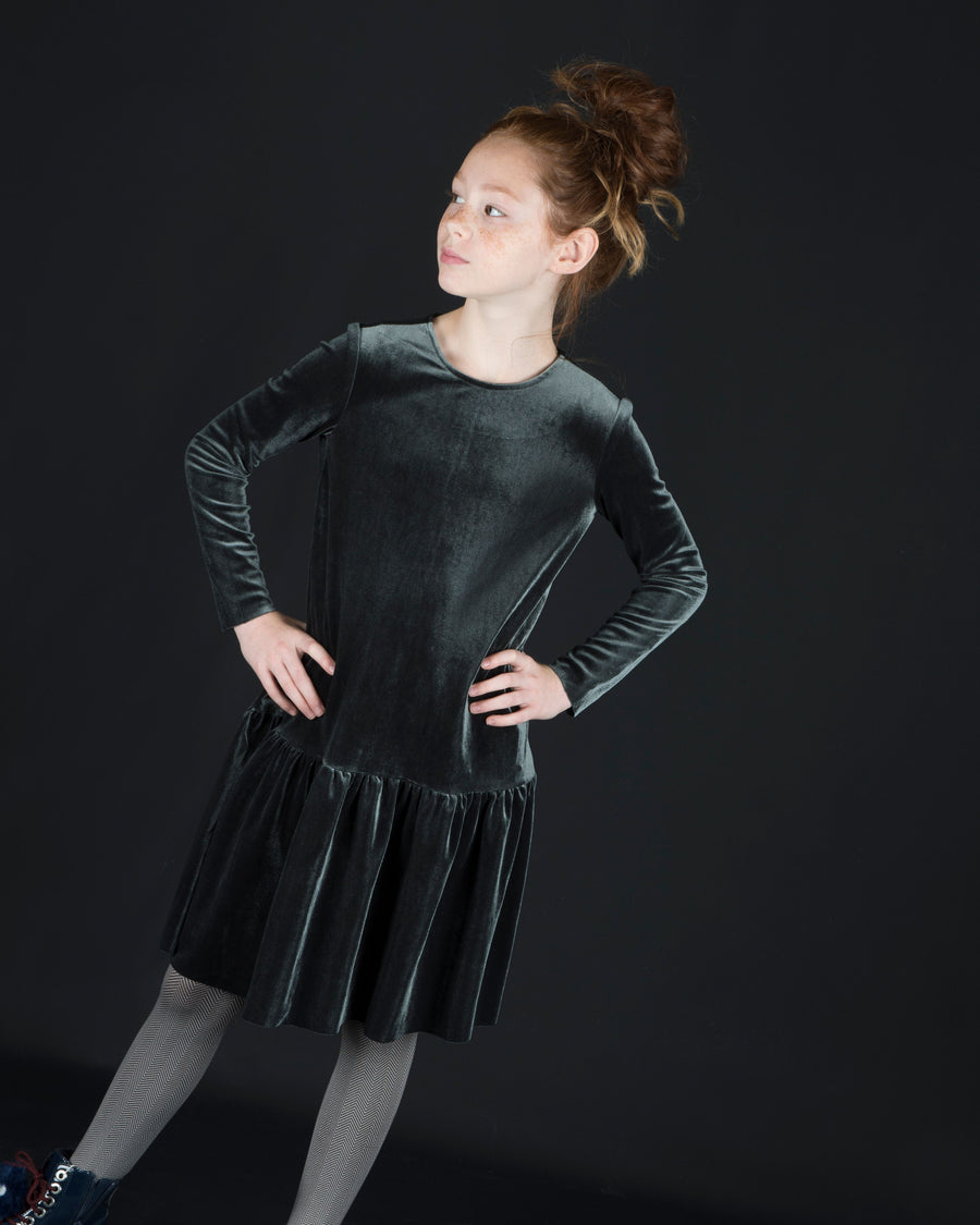 Coco Blanc Grey Velvet Dress