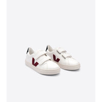 VEJA shoes Veja Extra White/Marsala/Black Esplar Velcro Sneakers