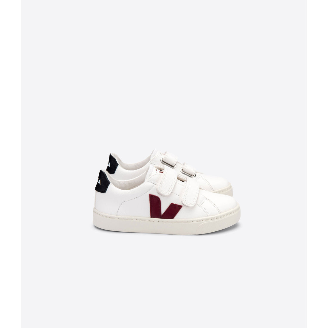 VEJA shoes Veja Extra White/Marsala/Black Esplar Velcro Sneakers