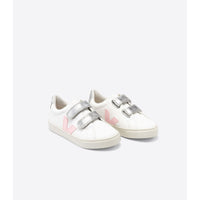 VEJA shoes Veja Extra White/Petale/Silver Small Esplar Chromefree Velcro Sneakers