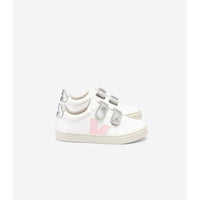 VEJA shoes Veja Extra White/Petale/Silver Small Esplar Chromefree Velcro Sneakers