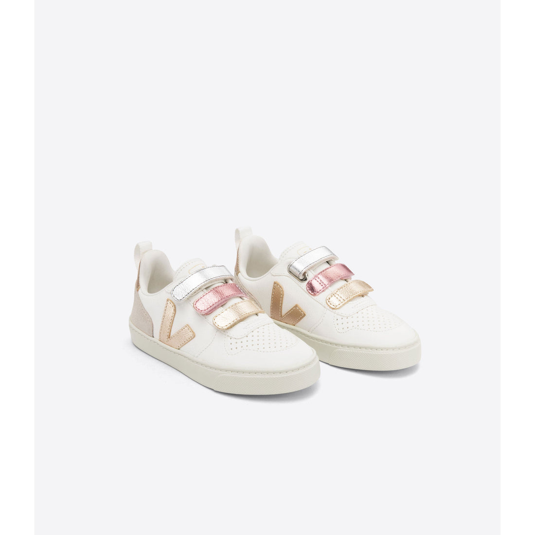 VEJA shoes Veja Multico Extra White/White Shiny V10 Velcro Sneakers