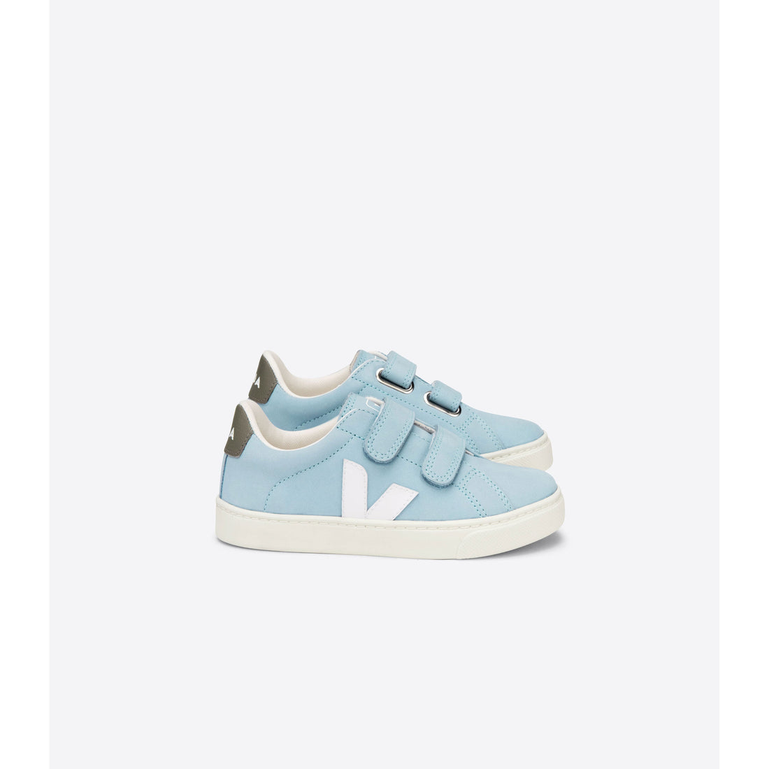 VEJA shoes Veja Steel/White Small Esplar Nubuck Velcro Sneakers