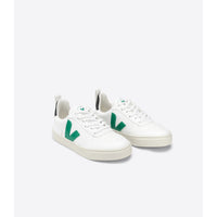 VEJA shoes Veja White/Emeraude/Black Small V10 Junior Lace Sneakers