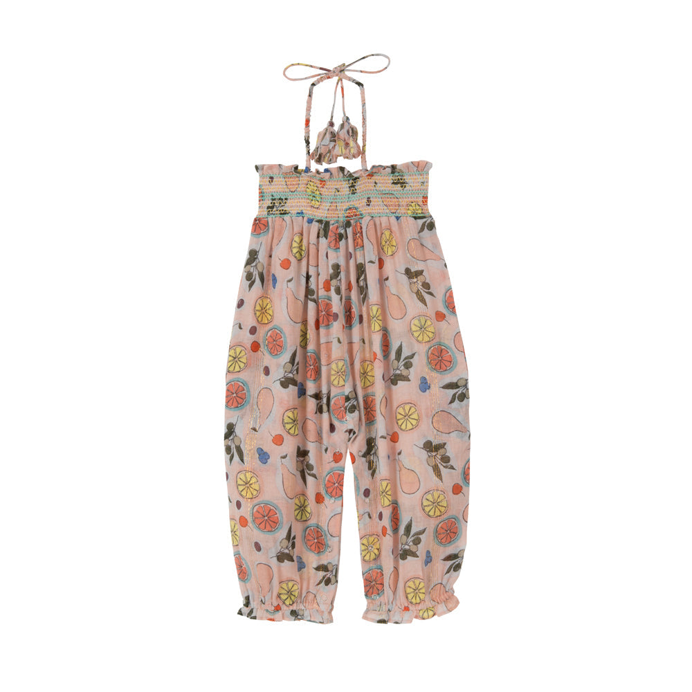 Velveteen Rompers and Bodysuits Velveteen Fruit Print Lurex Jumpsuit