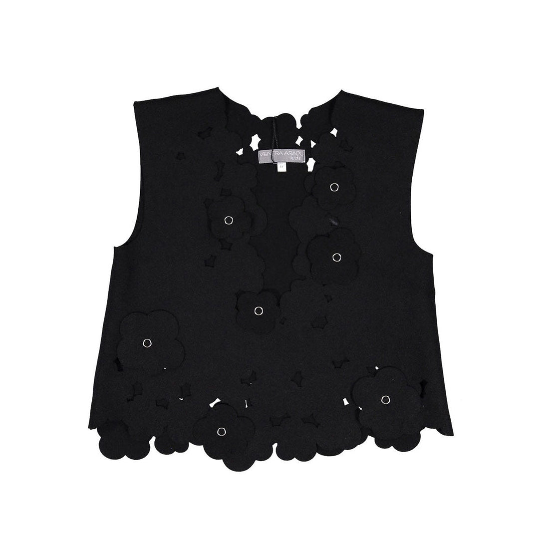 Venera Arapu blouses Venera Arapu Black Cut Out Raincup Top