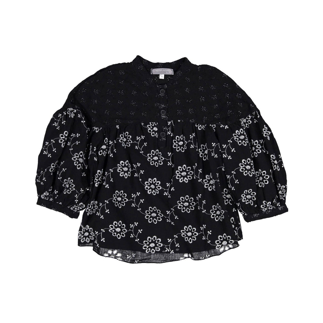 Venera Arapu blouses Venera Arapu Black Fluffy Bean Blouse