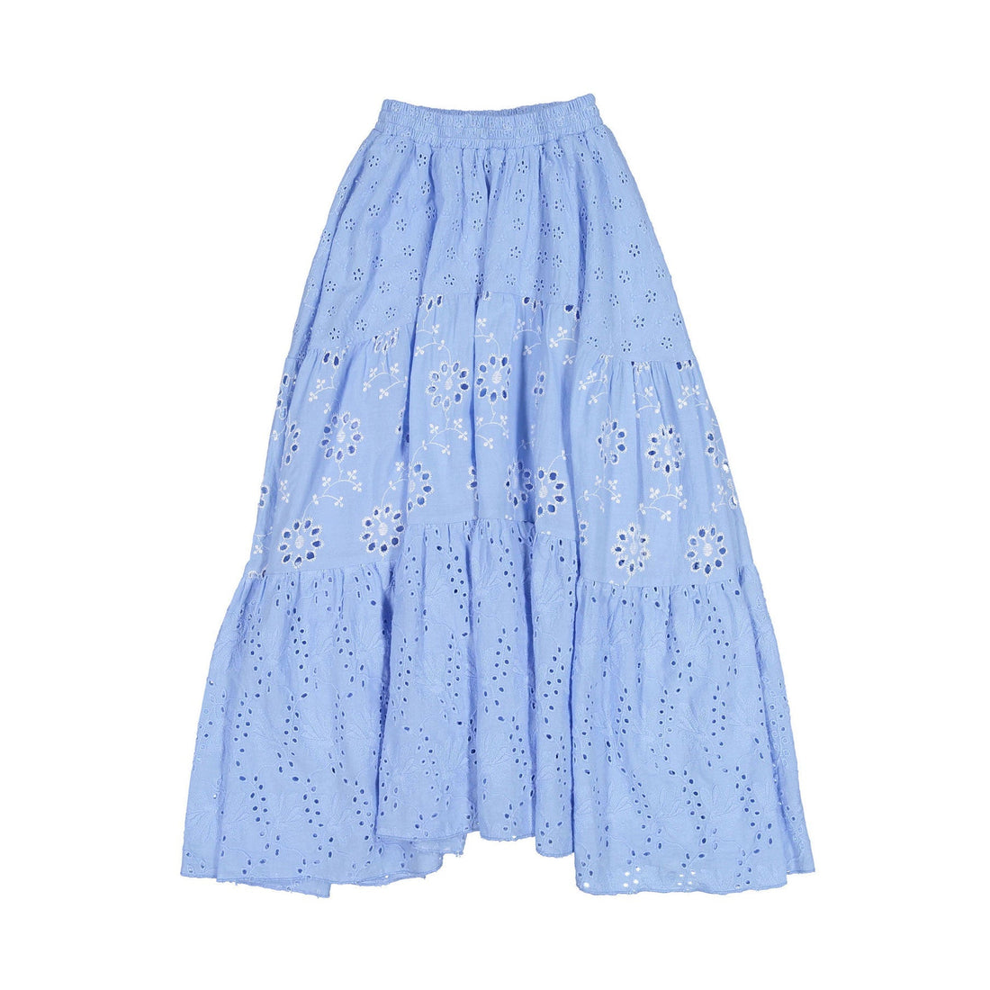 Venera Arapu bottoms Venera Arapu Blue Pleated Tiered Skirt