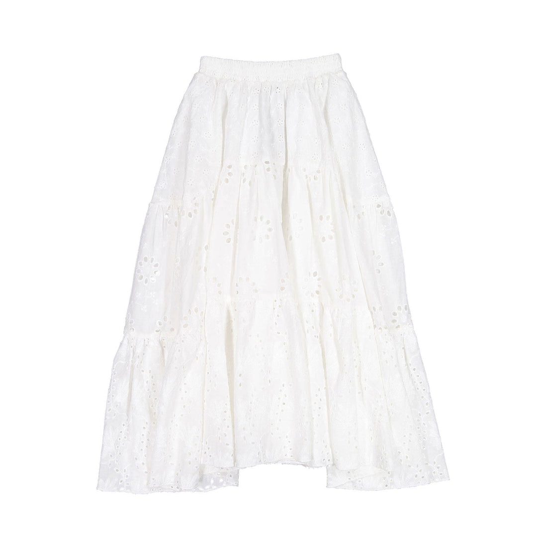 Venera Arapu bottoms Venera Arapu White Pleated Tiered Skirt